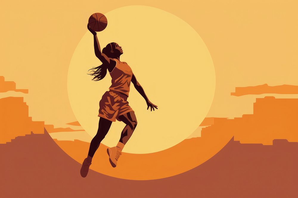 Basketball sports silhouette exercising. AI generated Image by rawpixel.