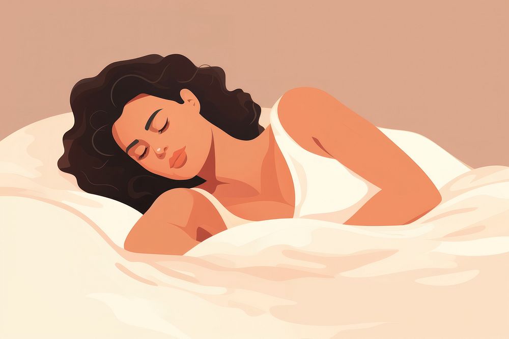 Sleeping adult women bed. AI generated Image by rawpixel.
