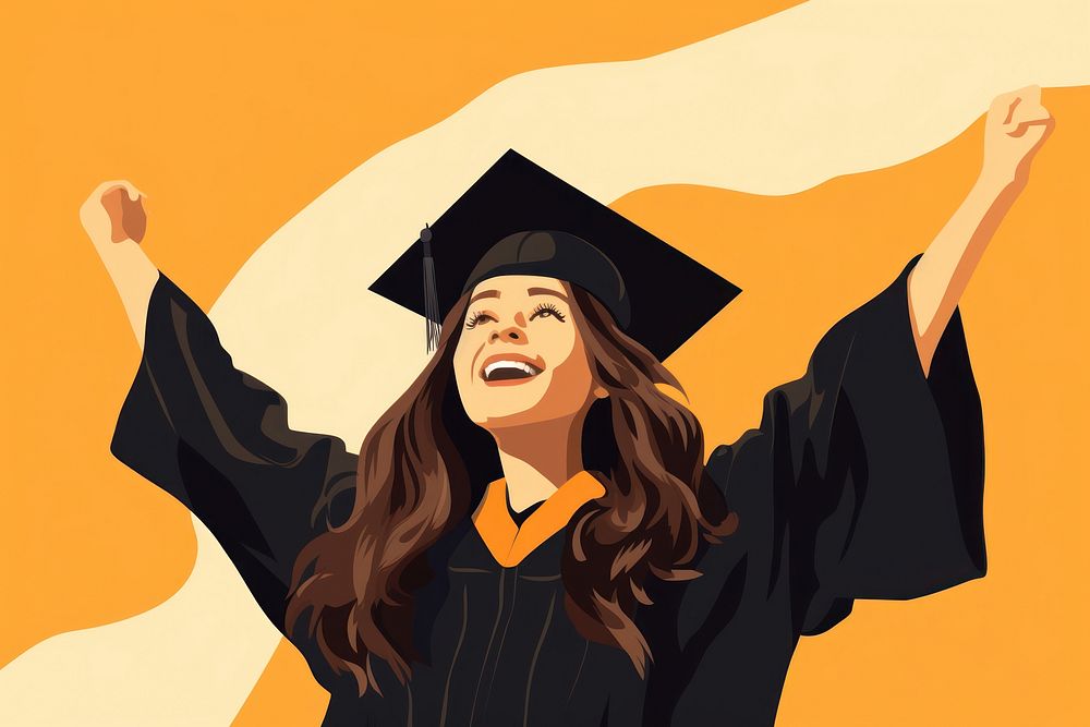 Graduation adult intelligence achievement. AI generated Image by rawpixel.