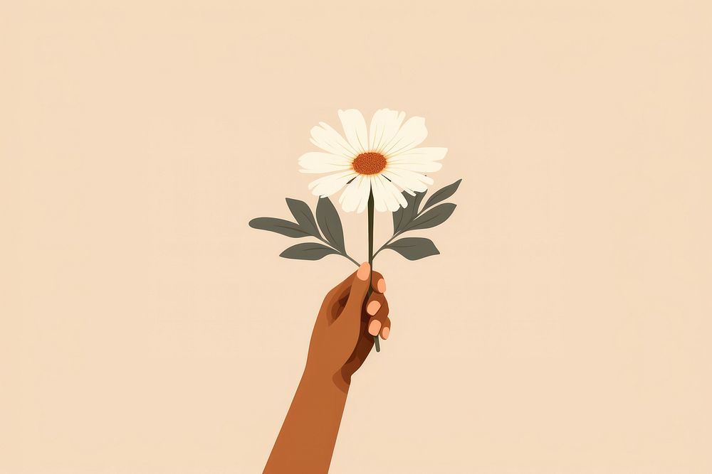Flower hand holding finger. AI generated Image by rawpixel.