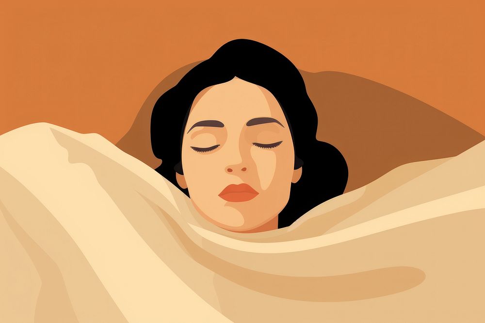 Sleeping portrait blanket adult. AI generated Image by rawpixel.