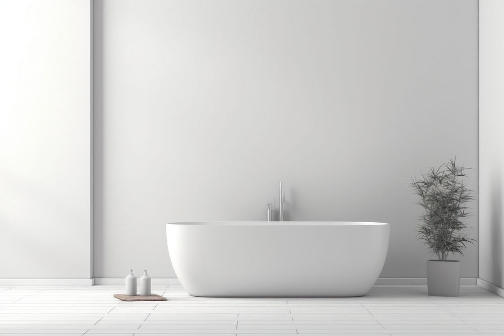 Bathroom bathtub white architecture. AI generated Image by rawpixel.