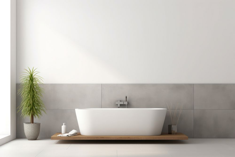 Bathroom bathtub architecture apartment. AI generated Image by rawpixel.