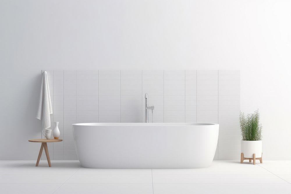 Bathroom bathtub toothbrush simplicity. AI generated Image by rawpixel.