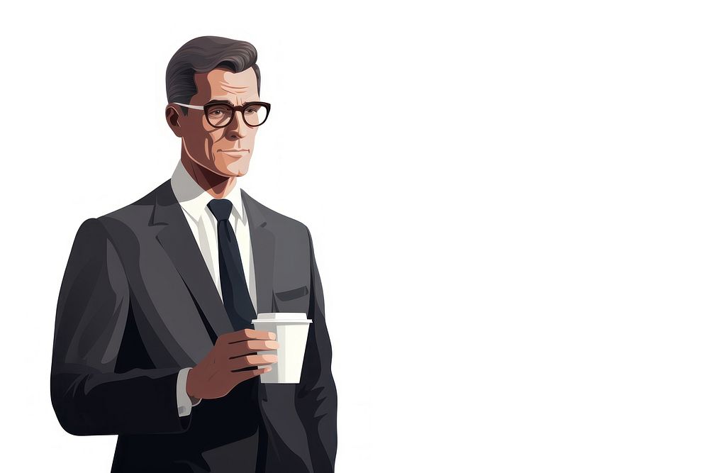 Portrait glasses cup coffee. AI generated Image by rawpixel.