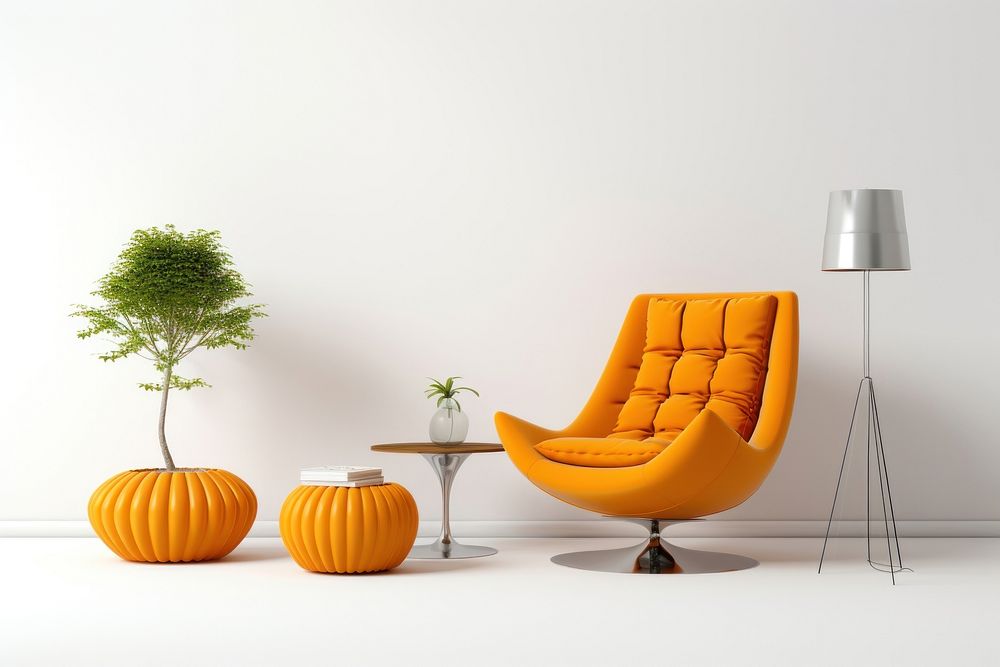 Furniture armchair plant jack-o'-lantern. AI generated Image by rawpixel.