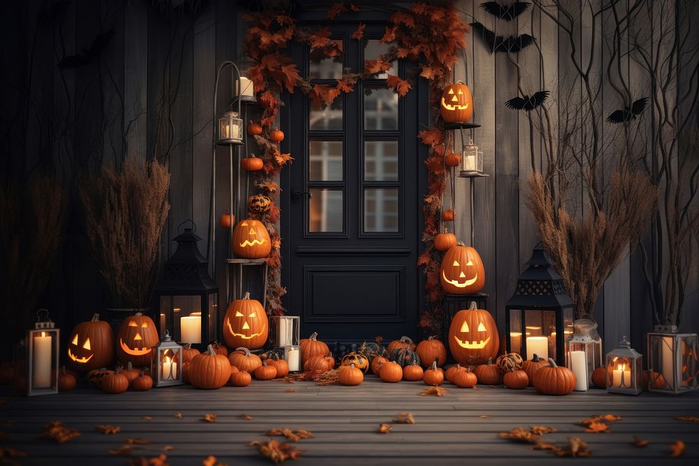 Halloween candle anthropomorphic jack-o'-lantern. AI | Premium Photo ...