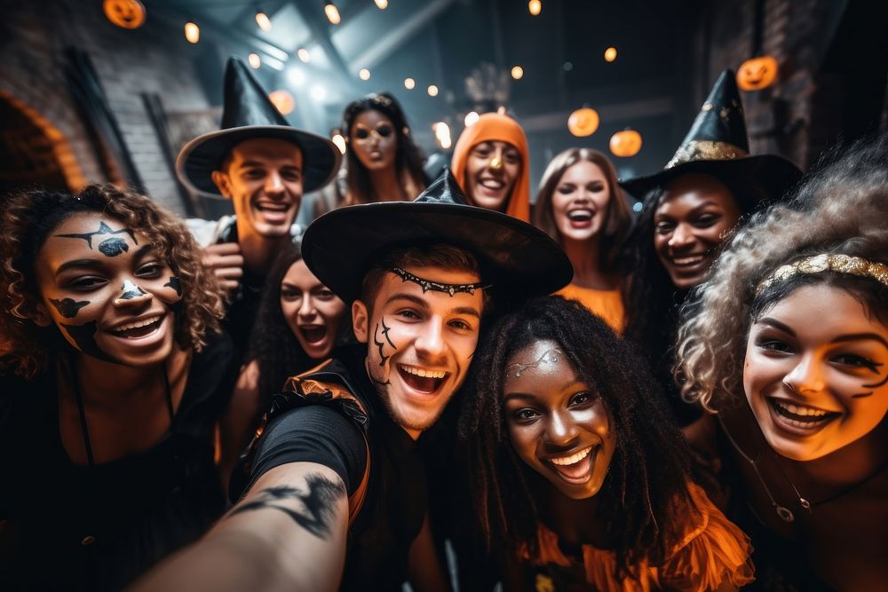 Halloween laughing adult party. AI generated Image by rawpixel.