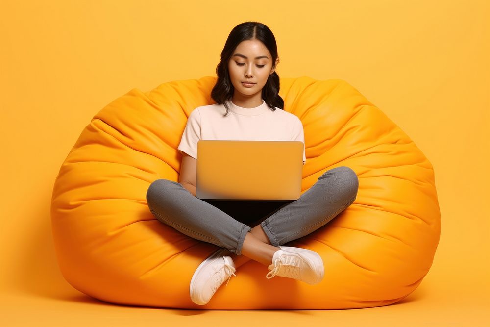 Laptop furniture computer sitting. 