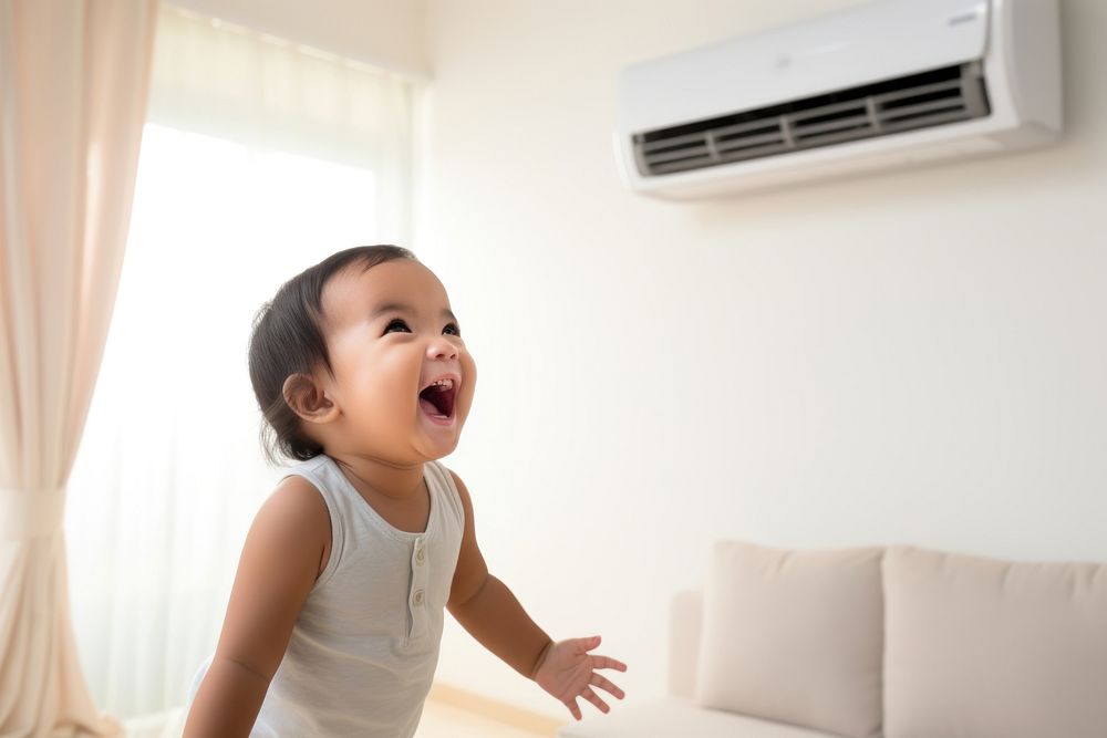 Happy baby air conditioner architecture. AI generated Image by rawpixel.