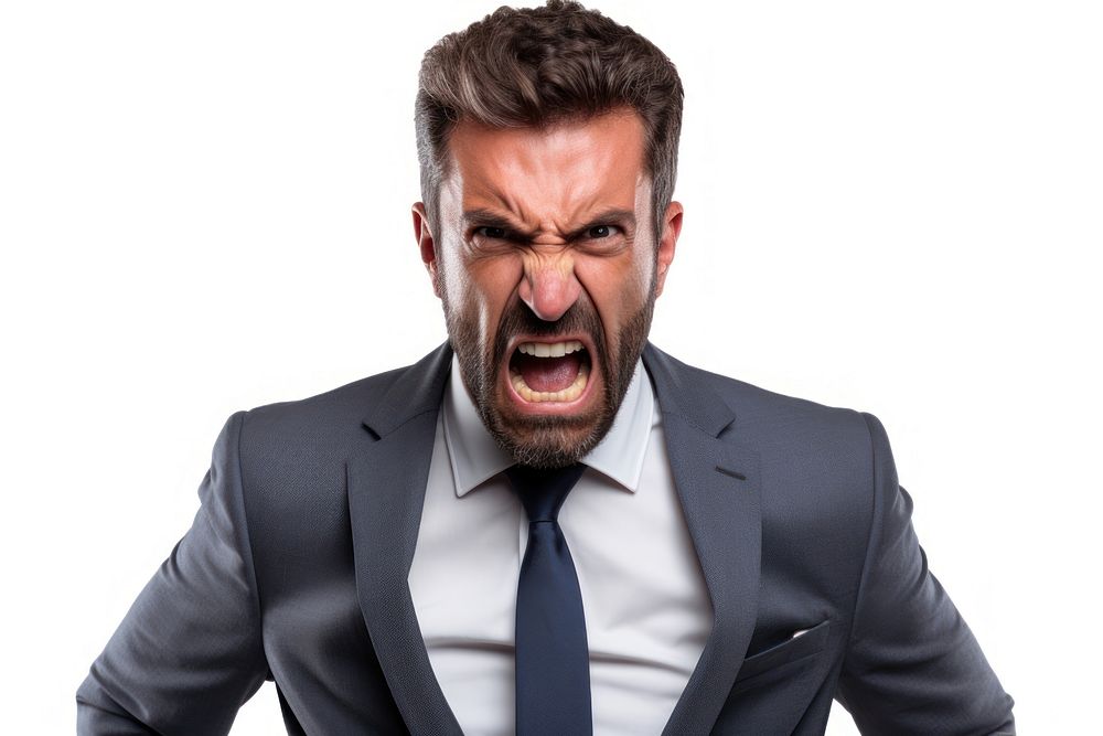 Shouting adult angry tie. AI generated Image by rawpixel.