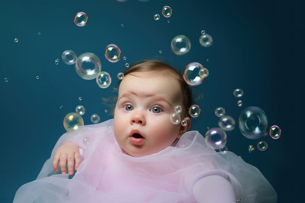 Bubble baby portrait photo. AI generated Image by rawpixel.