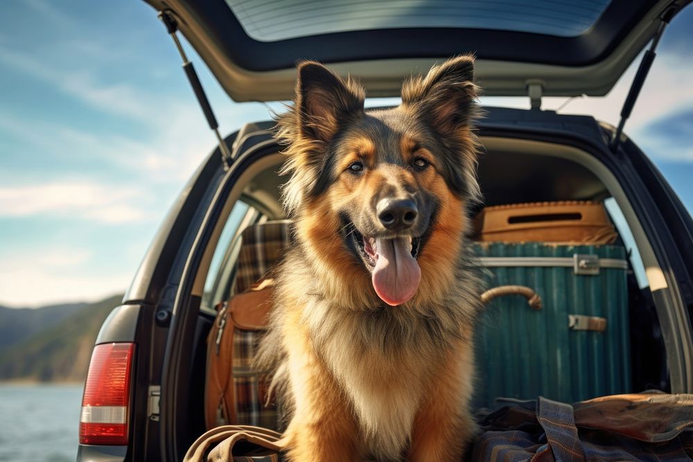 Dog car vehicle mammal. AI generated Image by rawpixel.