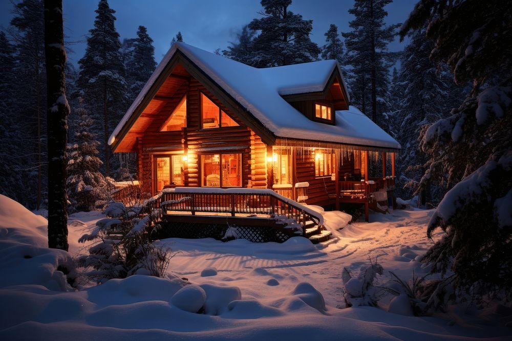 Architecture building winter house. AI generated Image by rawpixel.