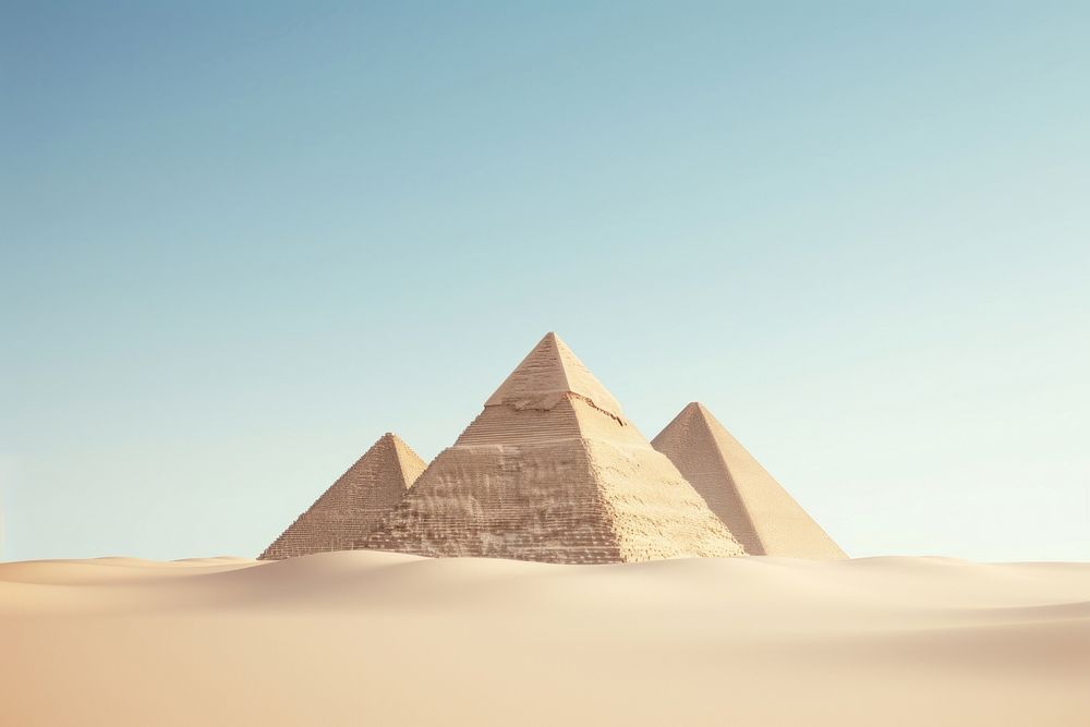 Pyramid architecture tranquility archaeology. AI generated Image by rawpixel.