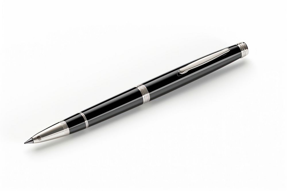 Pen white background paper metal. 