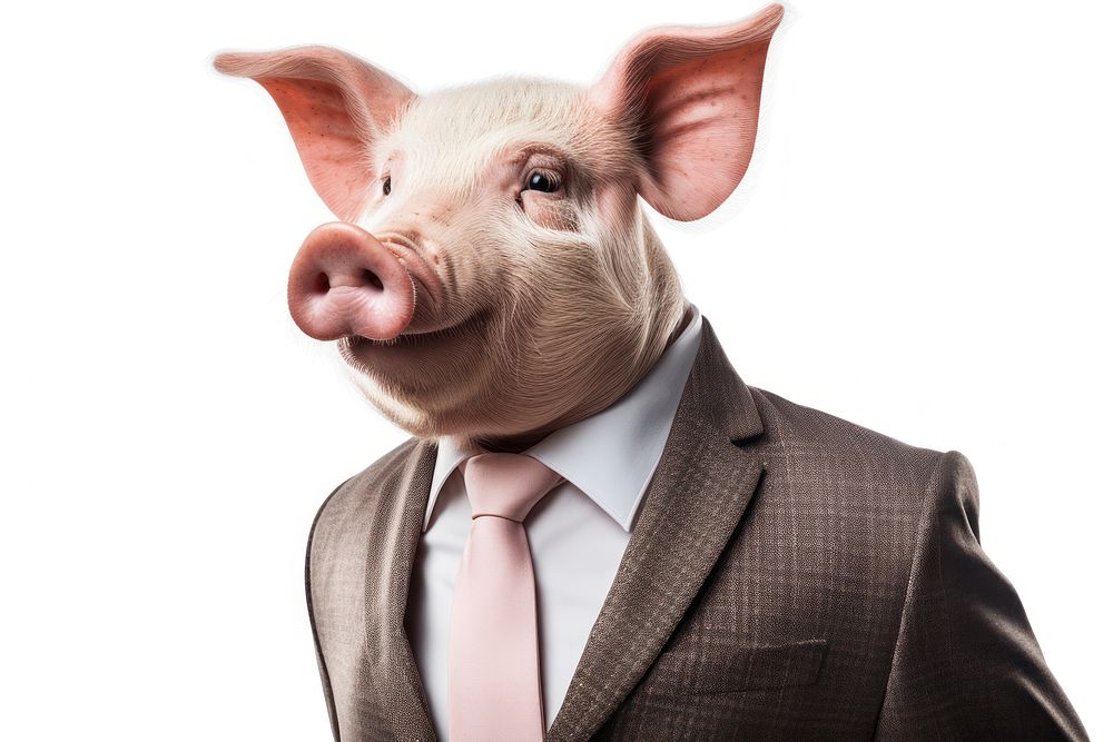 Pig portrait animal mammal. AI generated Image by rawpixel.