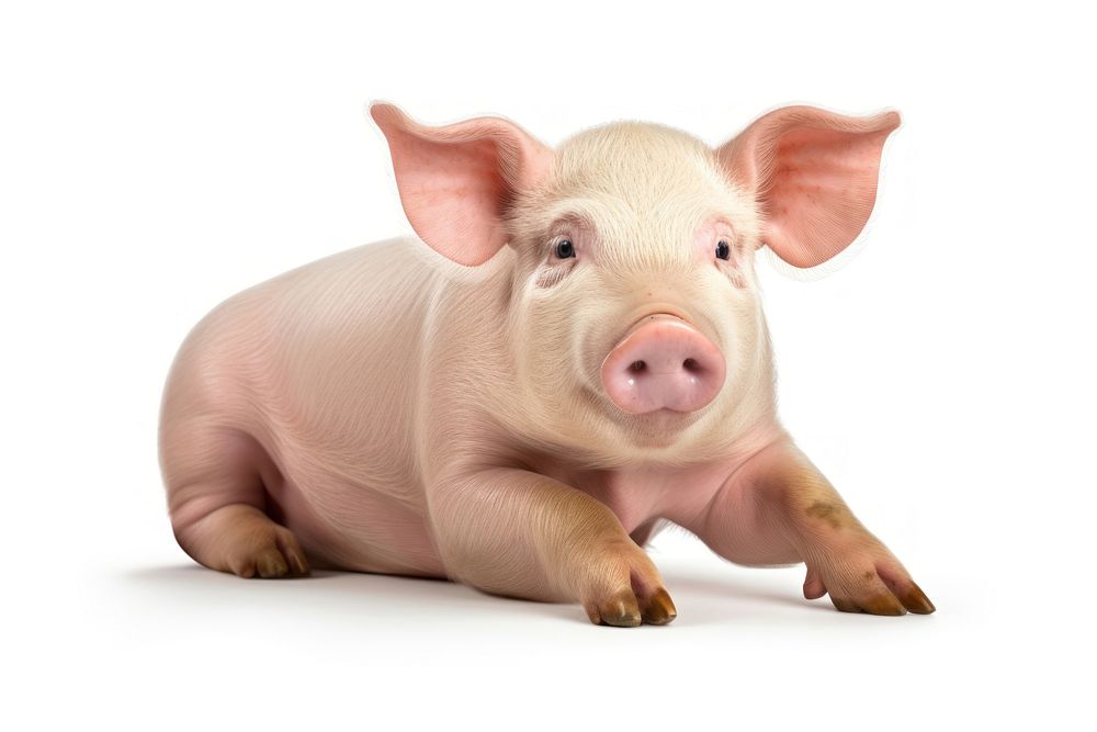 Pig animal mammal white background. AI generated Image by rawpixel.