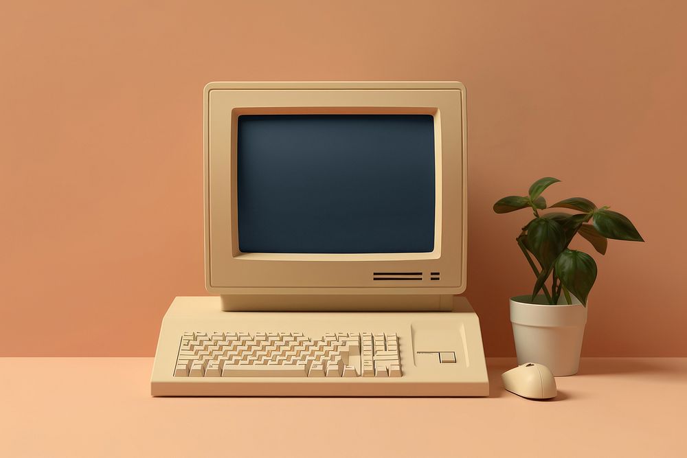 Retro computer screen, blank design
