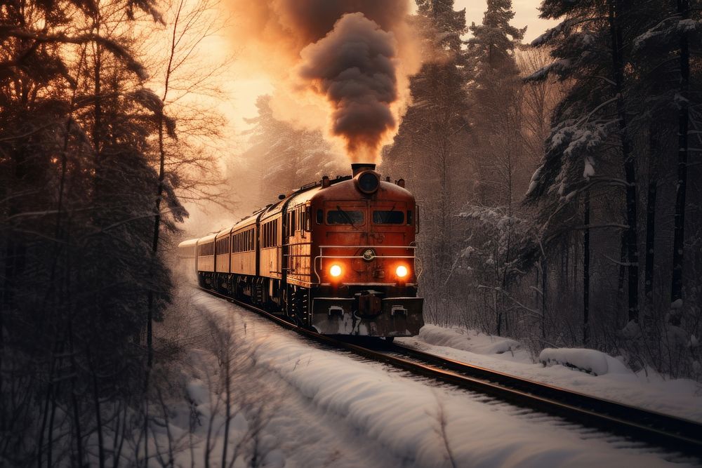 Train locomotive vehicle railway. AI generated Image by rawpixel.