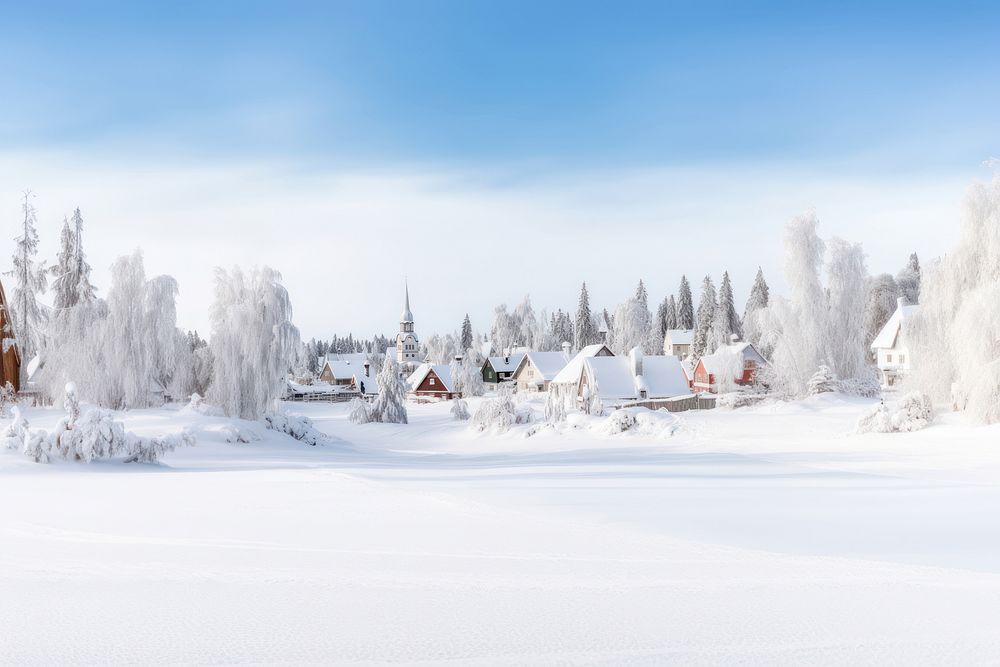 Winter landscape panoramic outdoors. 