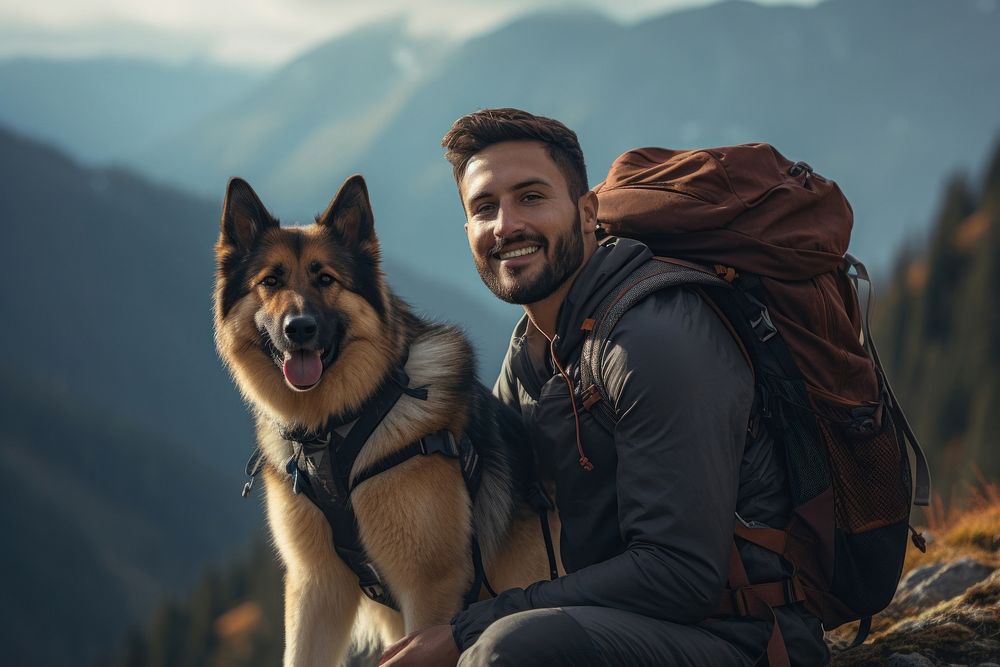 Backpack dog mountain mammal. 