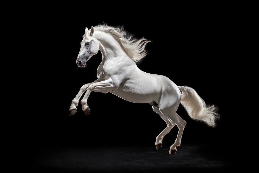 Horse stallion jumping animal. AI generated Image by rawpixel.