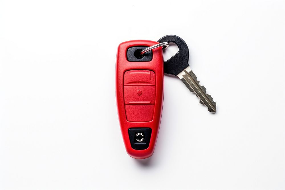 Car key white background protection keychain. AI generated Image by rawpixel.
