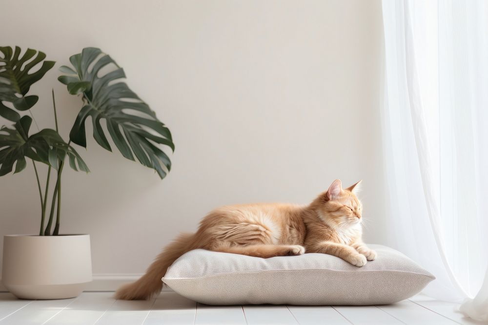 Animal mammal kitten pillow. AI generated Image by rawpixel.