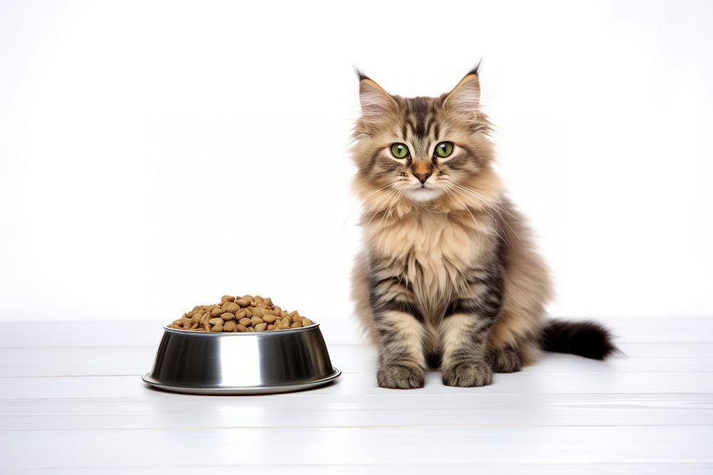 Dry food cat mammal animal kitten. AI generated Image by rawpixel.