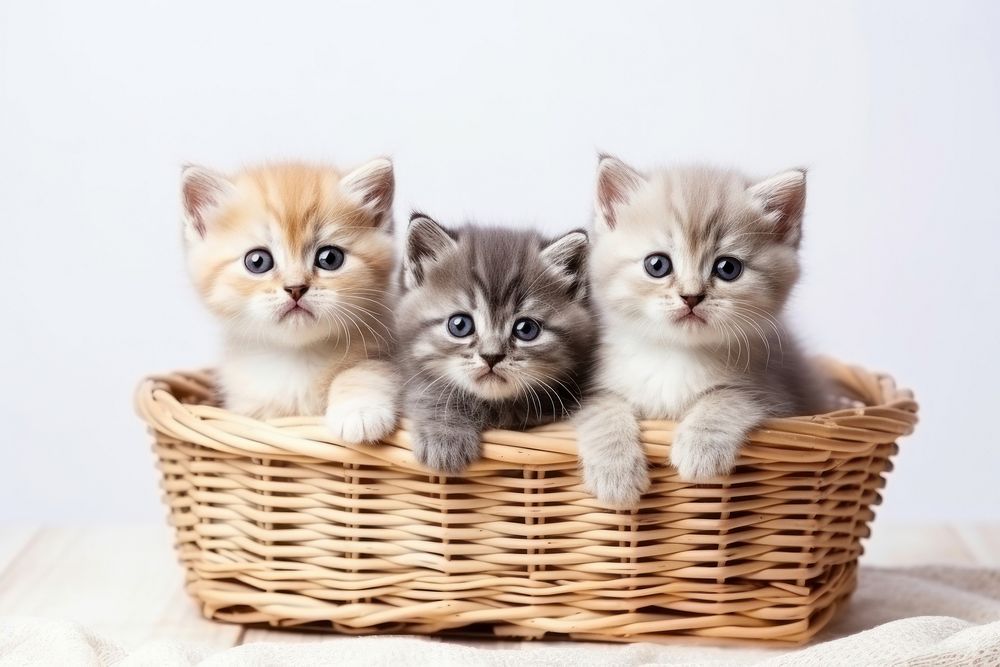 Kitten mammal animal basket. AI generated Image by rawpixel.