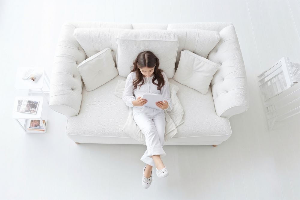 Sitting furniture pillow white. AI generated Image by rawpixel.