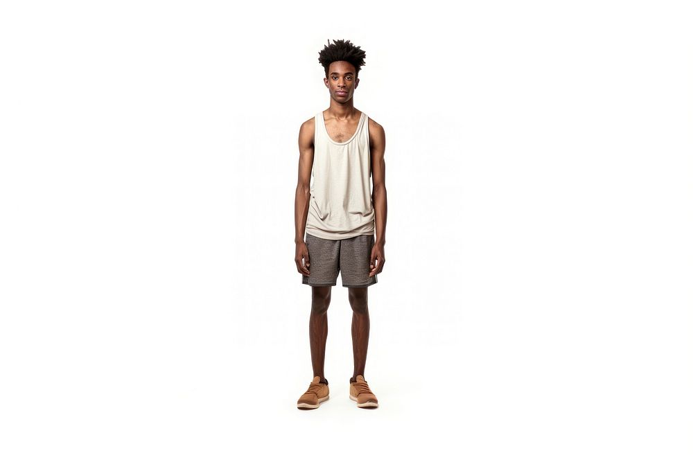 Singlet footwear shorts white background. AI generated Image by rawpixel.