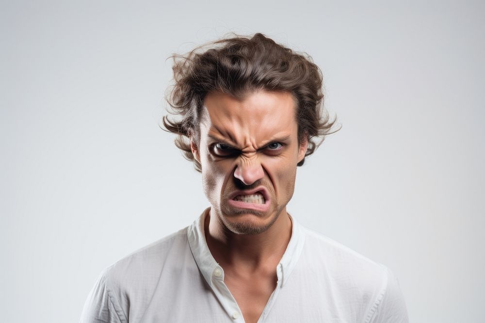 Male angry face portrait shouting adult. AI generated Image by rawpixel.