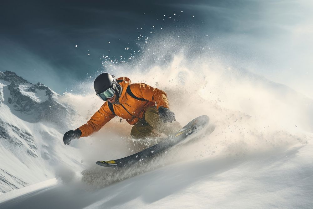 Snowboarding recreation adventure outdoors. AI generated Image by rawpixel.
