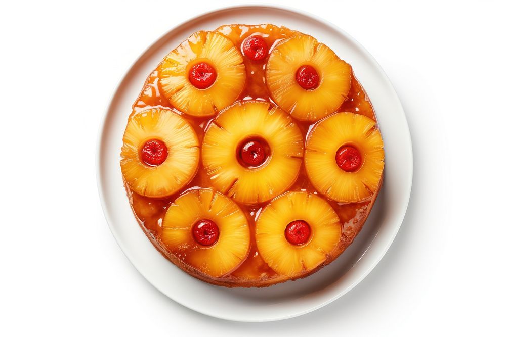 Pineapple upside down cake pineapple fruit plate. AI generated Image by rawpixel.