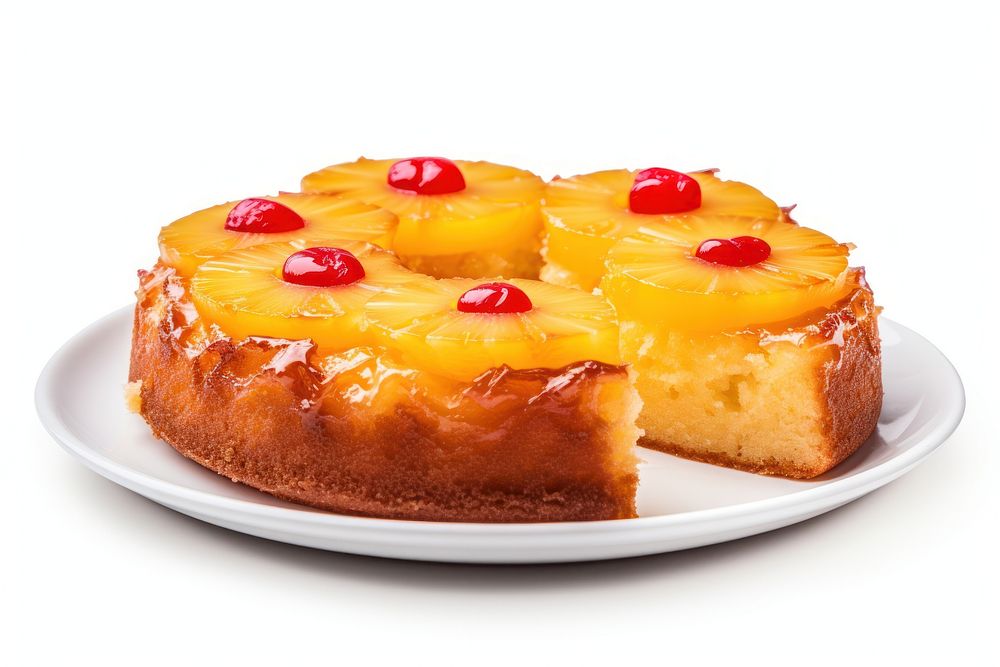 Pineapple upside down cake pineapple dessert fruit. AI generated Image by rawpixel.