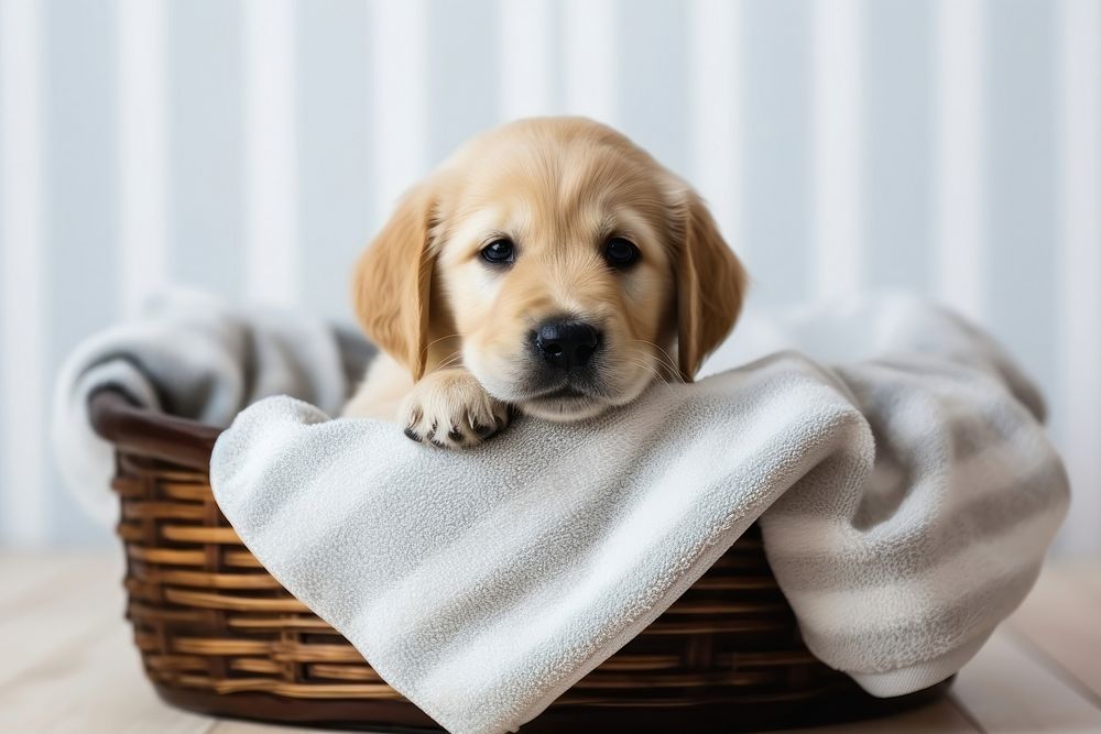 Blanket mammal animal basket. 