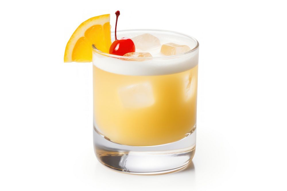 Scotch sour cocktail drink fruit. AI generated Image by rawpixel.