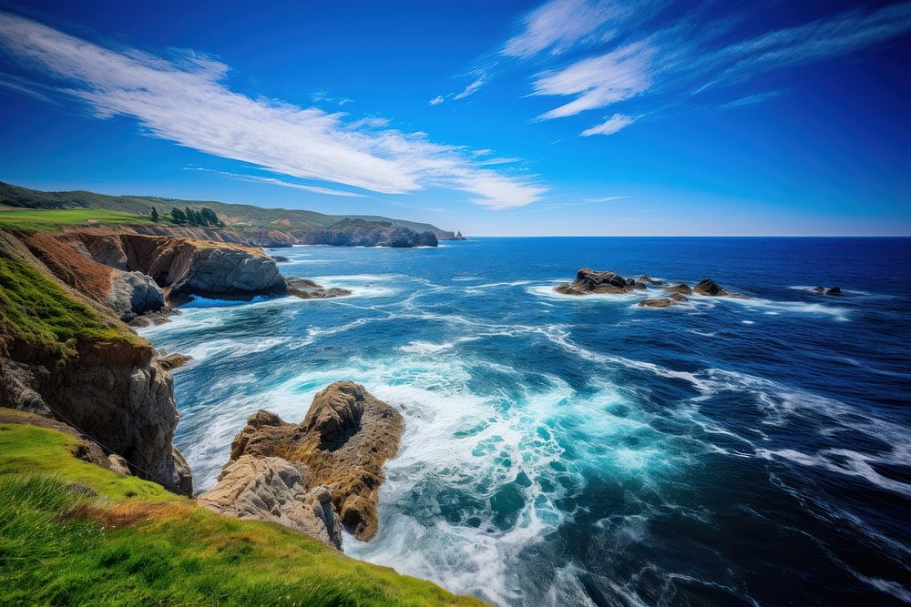Ocean promontory landscape outdoors. AI generated Image by rawpixel.