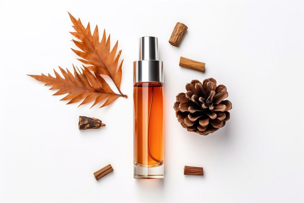Perfume bottle cosmetics leaf. AI generated Image by rawpixel.