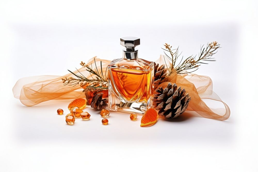 Perfume bottle container pine cone. AI generated Image by rawpixel.