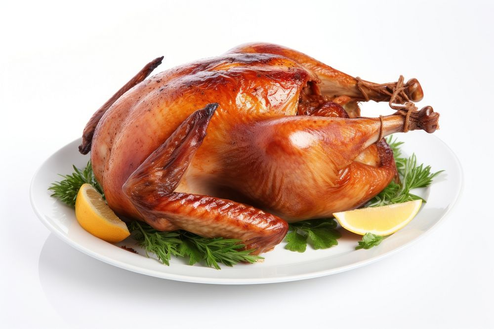 Dinner turkey plate roast. AI generated Image by rawpixel.