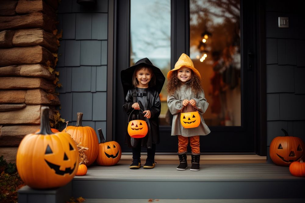Halloween child face kid. AI generated Image by rawpixel.