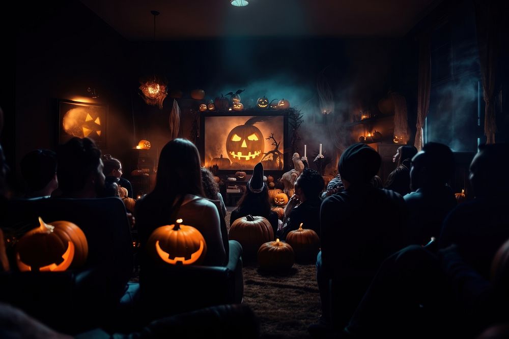Halloween light adult face. AI generated Image by rawpixel.