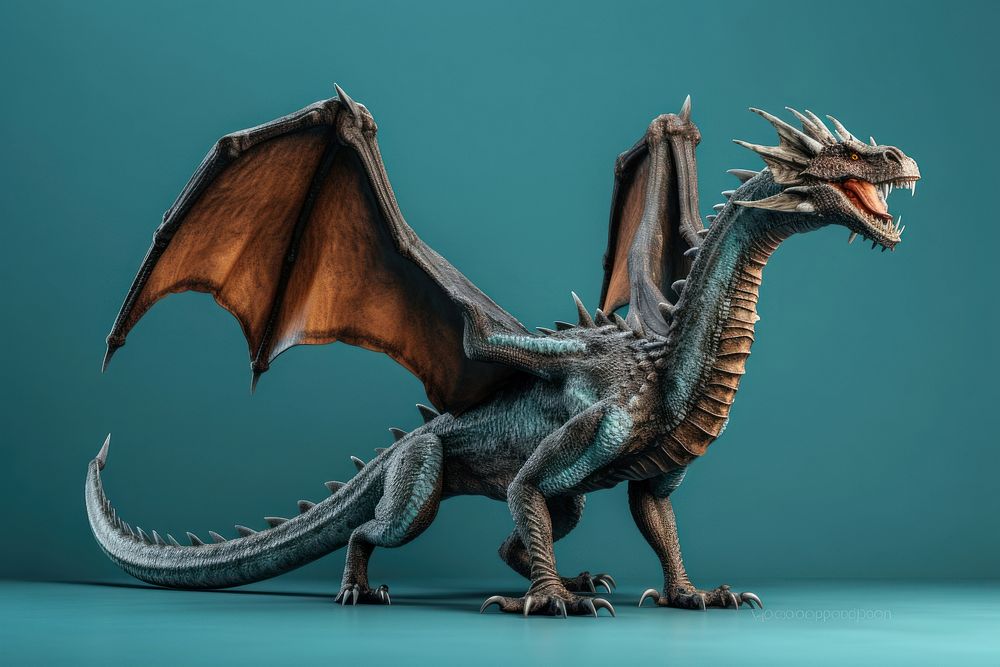 Dragon dinosaur reptile animal. AI generated Image by rawpixel.