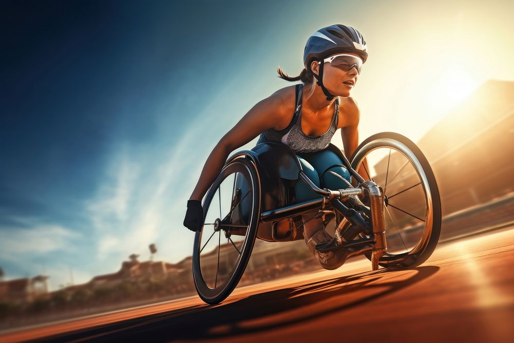 Sports wheel wheelchair cycling. AI generated Image by rawpixel.