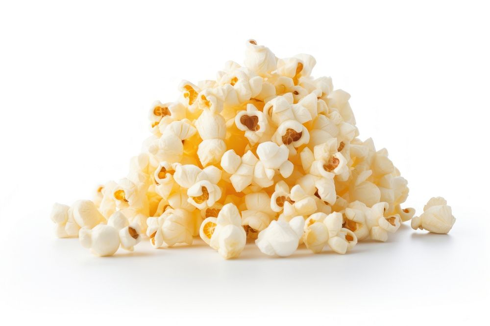 Popcorn snack food white background. AI generated Image by rawpixel.
