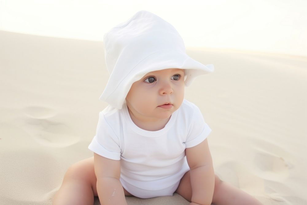 Baby portrait summer white. AI generated Image by rawpixel.