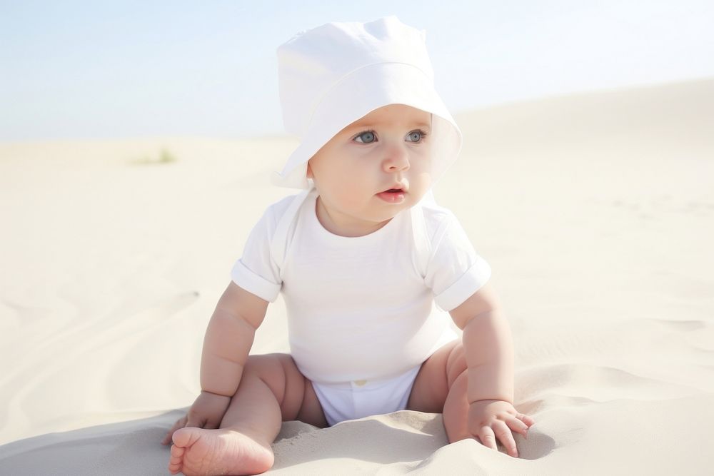 Baby portrait summer white. AI generated Image by rawpixel.